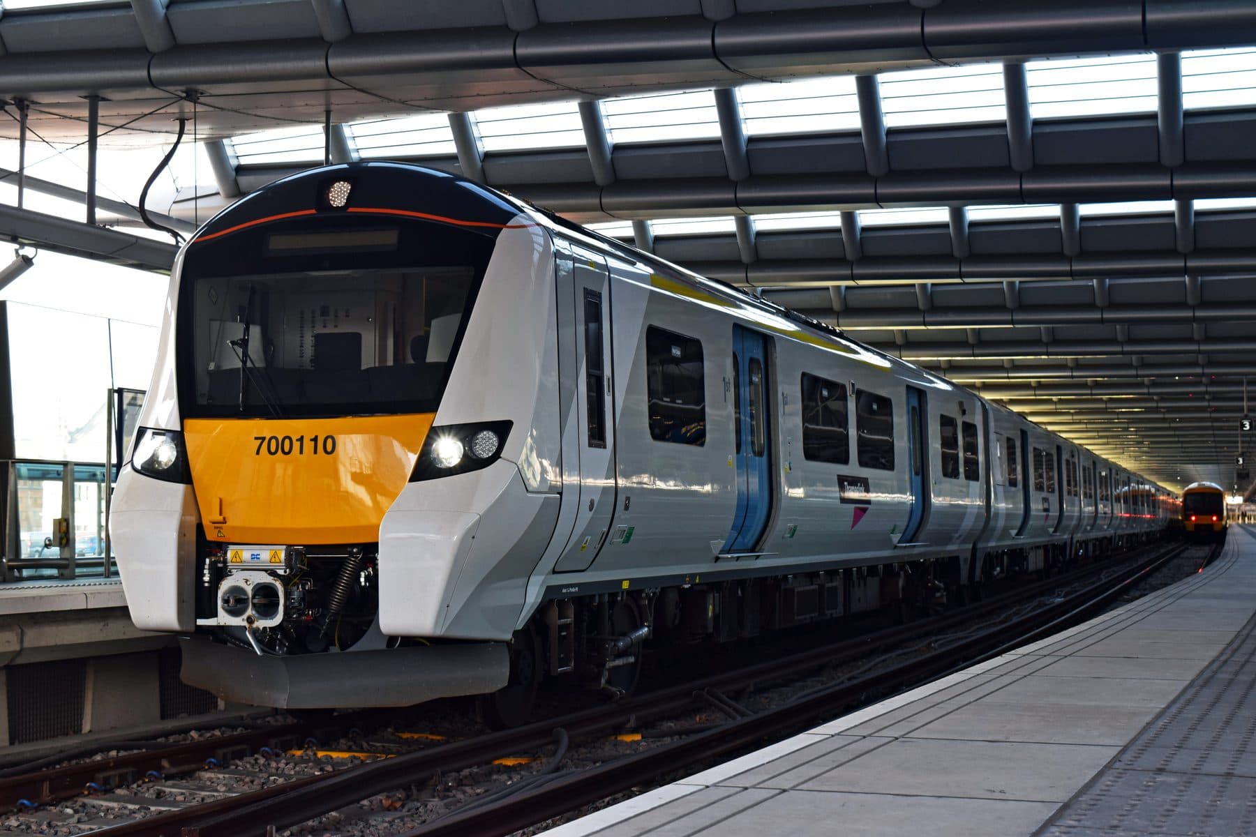 A Thameslink Class 700 Desiro City train at London Blackfriars